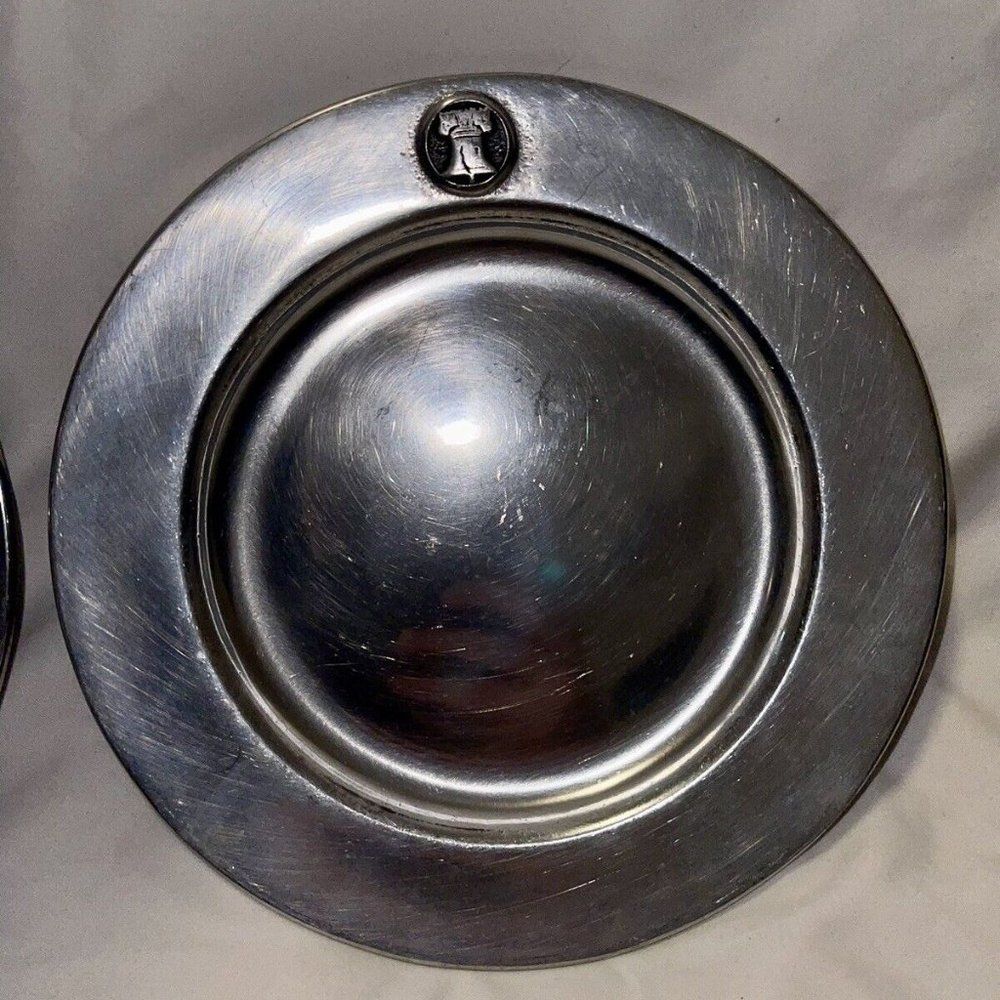 Set of 2 Wilton Armetale Liberty Bell 7.5" in Diameter RWP